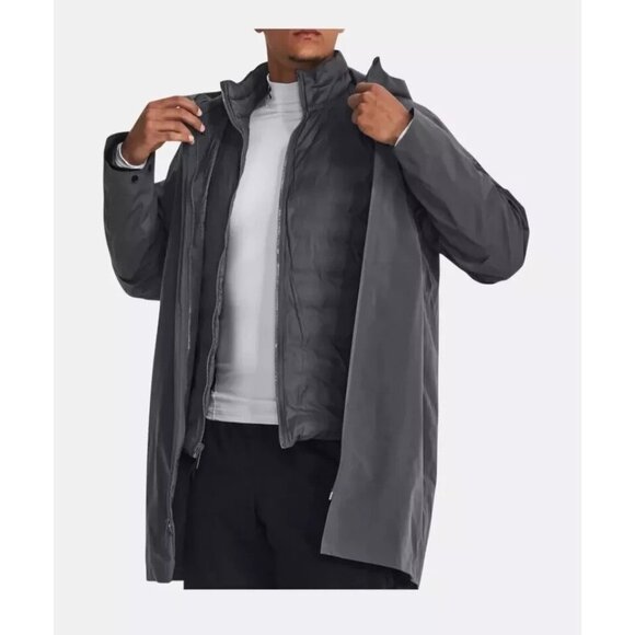 Under Armour Storm ColdGear Down 3 in 1 Jacket Mens Large Gray 1364891 013 - Picture 1 of 10